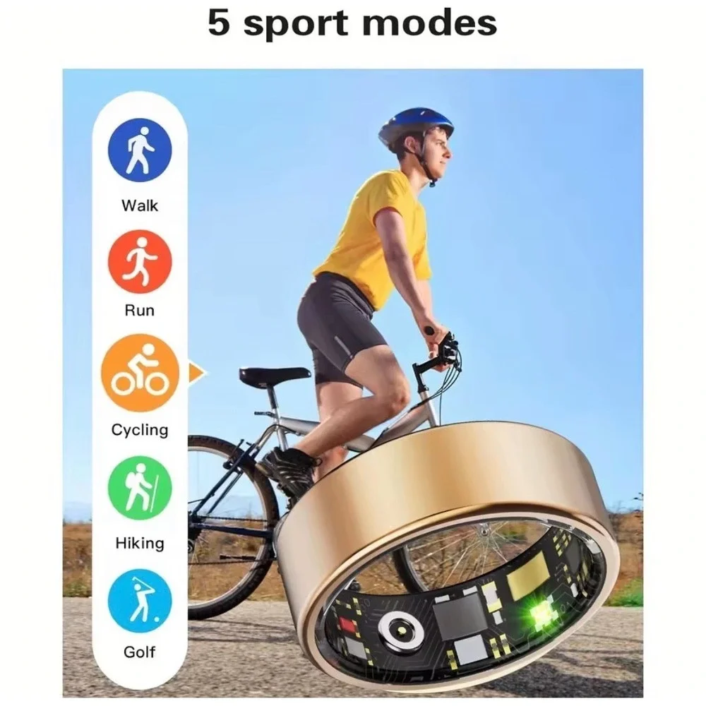 NWT Rose Gold Smart Ring Health Tracker Sleep Monitor Heart Rate Waterproof Sz 8